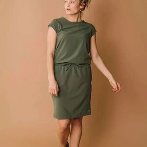 Albion Cap Sleeve Women's Small Green Going Places Mini Dress Comfy Outdoor